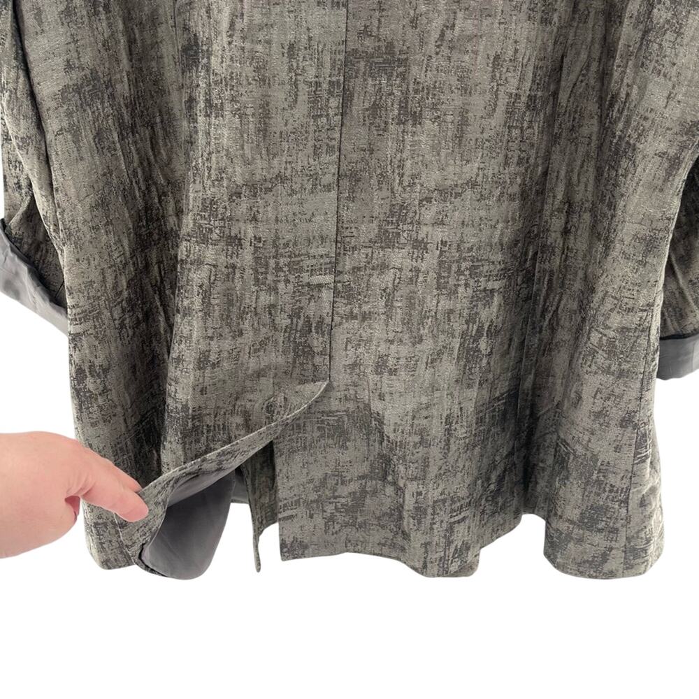 Eileen Fischer Rye Mirage Crinkle Jacquard Silk Cotton Blend Jacket Blazer 1X - Picture 8 of 11